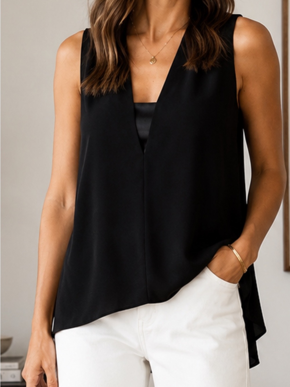 🦋 3/$20 BCBG Max Azria Black Sleeveless Camisole Small